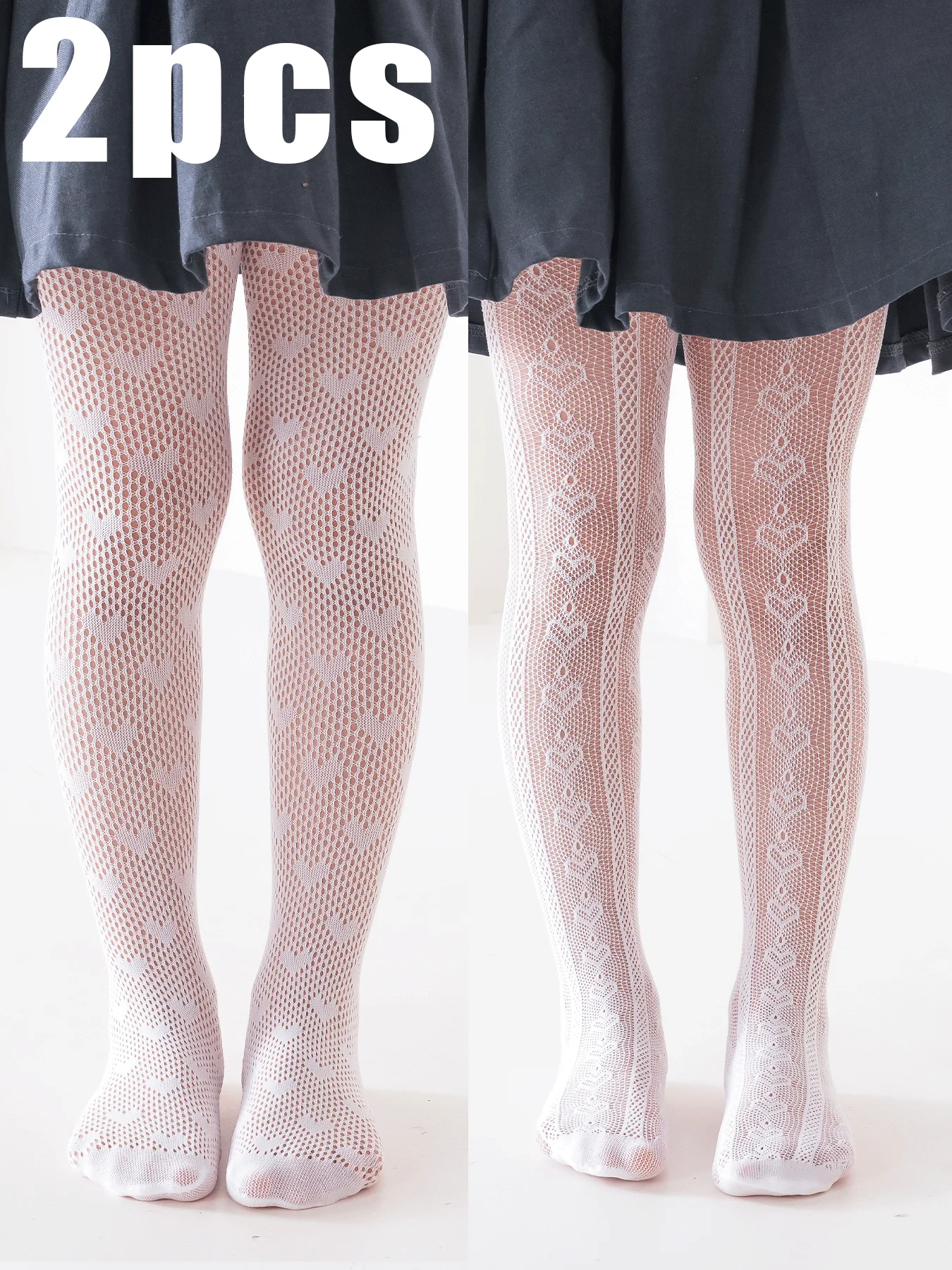 2 Pairs of Thin Breathable Baby Girls Tights Kids Dance Stocking Sock Children School Student Uniform Tights Princess Pantyhoses