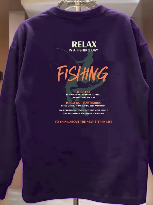 

Хлопковая футболка с длинным рукавом, свободного кроя, с круглым вырезом, для молодежи, повседневная, с геометрическим принтом, весна-осень