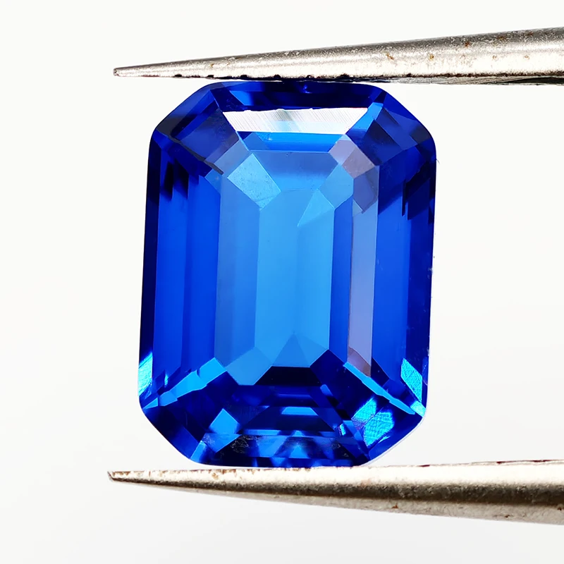 NEW Emerald Shape Blue Cobalt Spinel Loose Gemstone Diamond for Jewelry Making 5