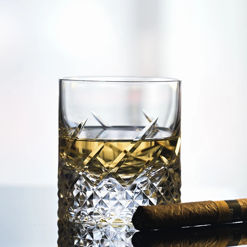 

Whiskey crystal glass foreign wine K9 retro engraved hand-cut gift box