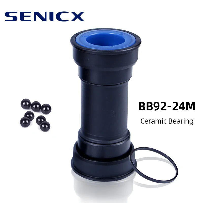 SENICX BB92-24 Керамический кареточный блок для горных велосипедов, пресс-фит, 41 мм, подходит для шатунов Shimano, ось 24 мм, пылезащищенный центральный механизм велосипеда.