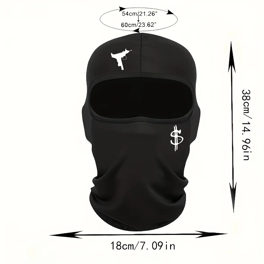 1pc/2pcs Men's Breathable Balaclava with Neck Gaiter - Stylish Printed Full Face Mask for Cycling, Sun Protection Headgear