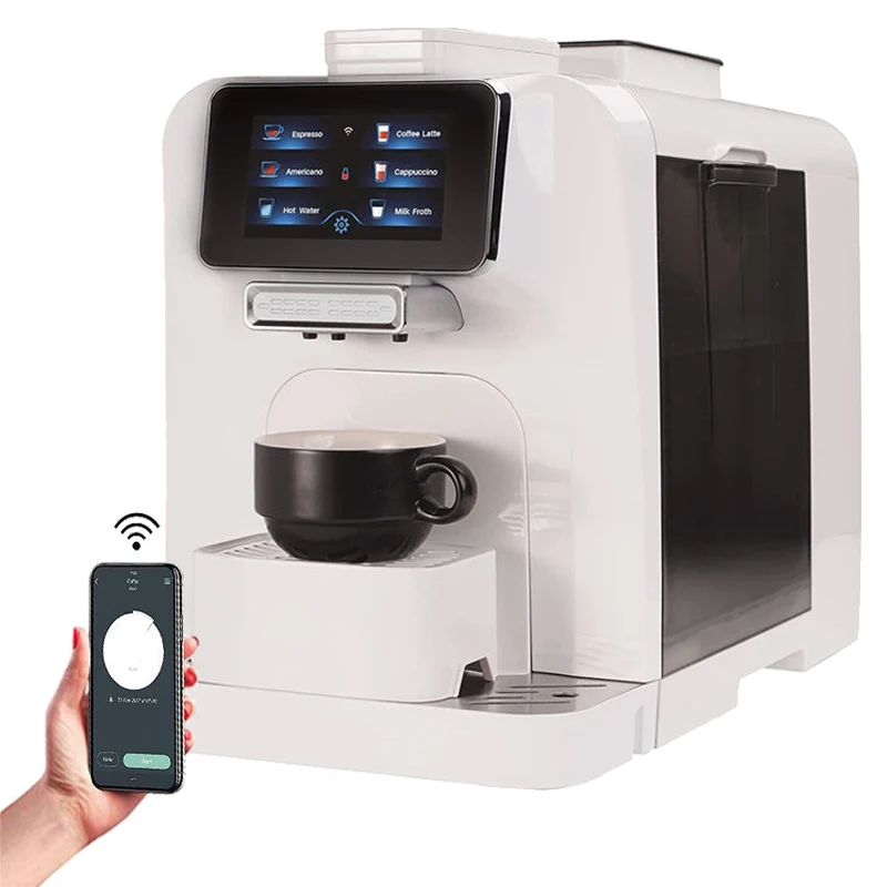 

Hot Selling Touch Screen With Milk Jug Built-in Small Refrigerator Smart Coffee Machine Wifi For Home Office