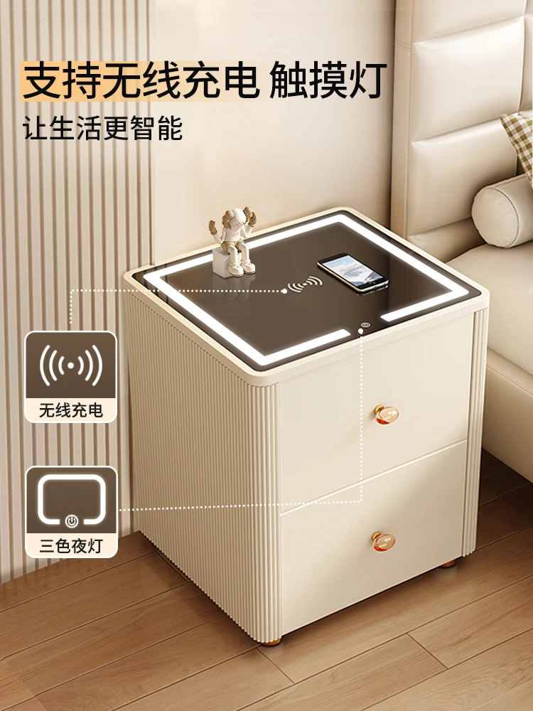 Safe household anti-theft bedside table safe integrated cabinet 58cm advanced luxury smart fingerprint password box with wireles