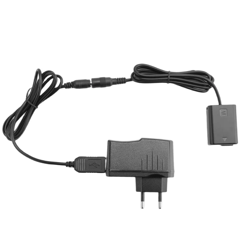

New-Np-Fw50 Dummy Battery + 5V 3A Usb Power Adapter Cable With Power Plug Replacement For Ac-Pw20 For Sony Nex-3/5/6/7 Series A3