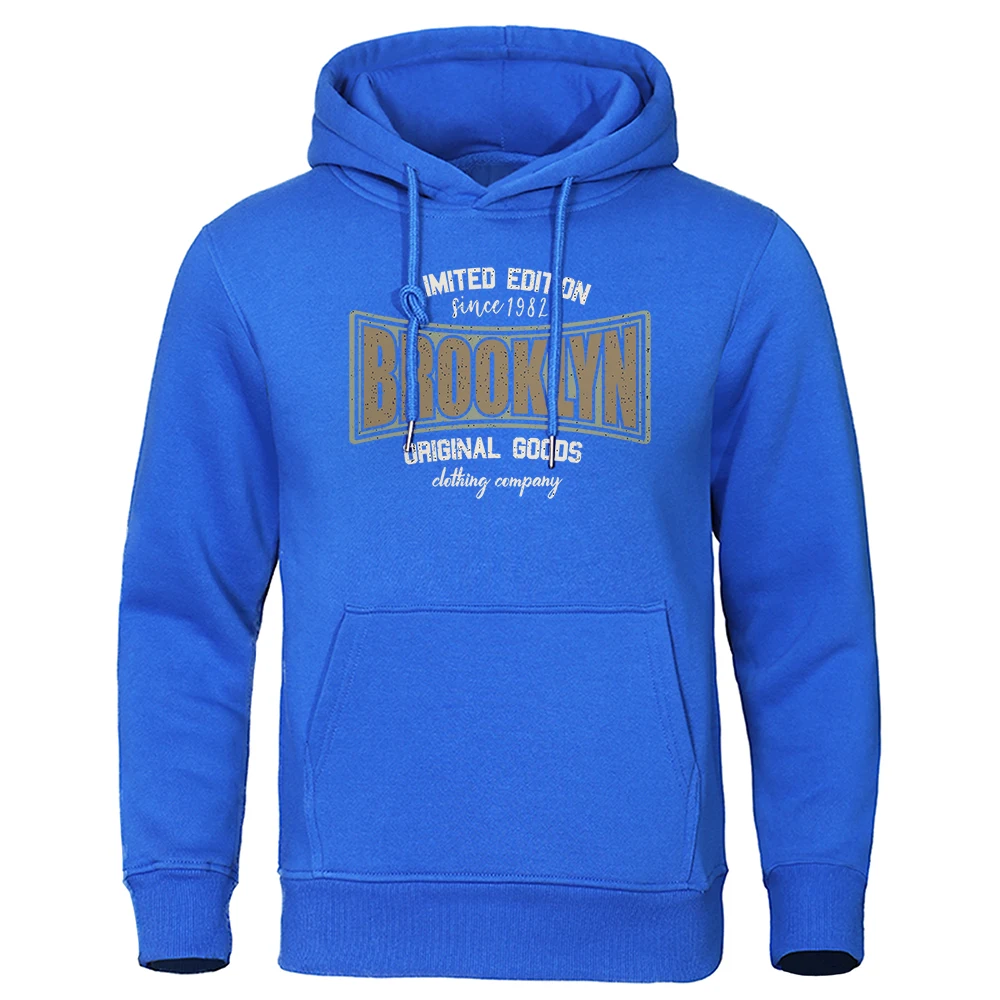 Edition Since 1989 Brooklyn Original Goods Prints Hoodies Mens Warm Fashion Sweatshirt Fleece Street Clothes Vintage Loose Hoody