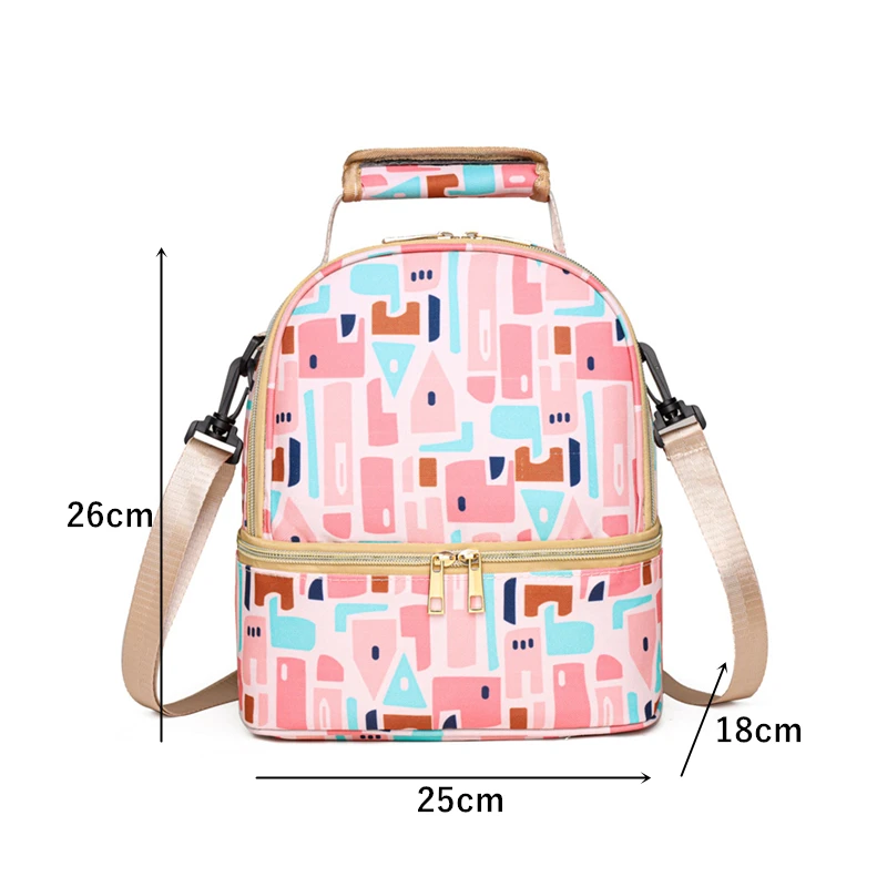 Insulation Double Layer Baby Backpack Travel Picnic Portable Food Handbag Mommy Nursing Bag Thermal Cooler Lunch Bag for Women