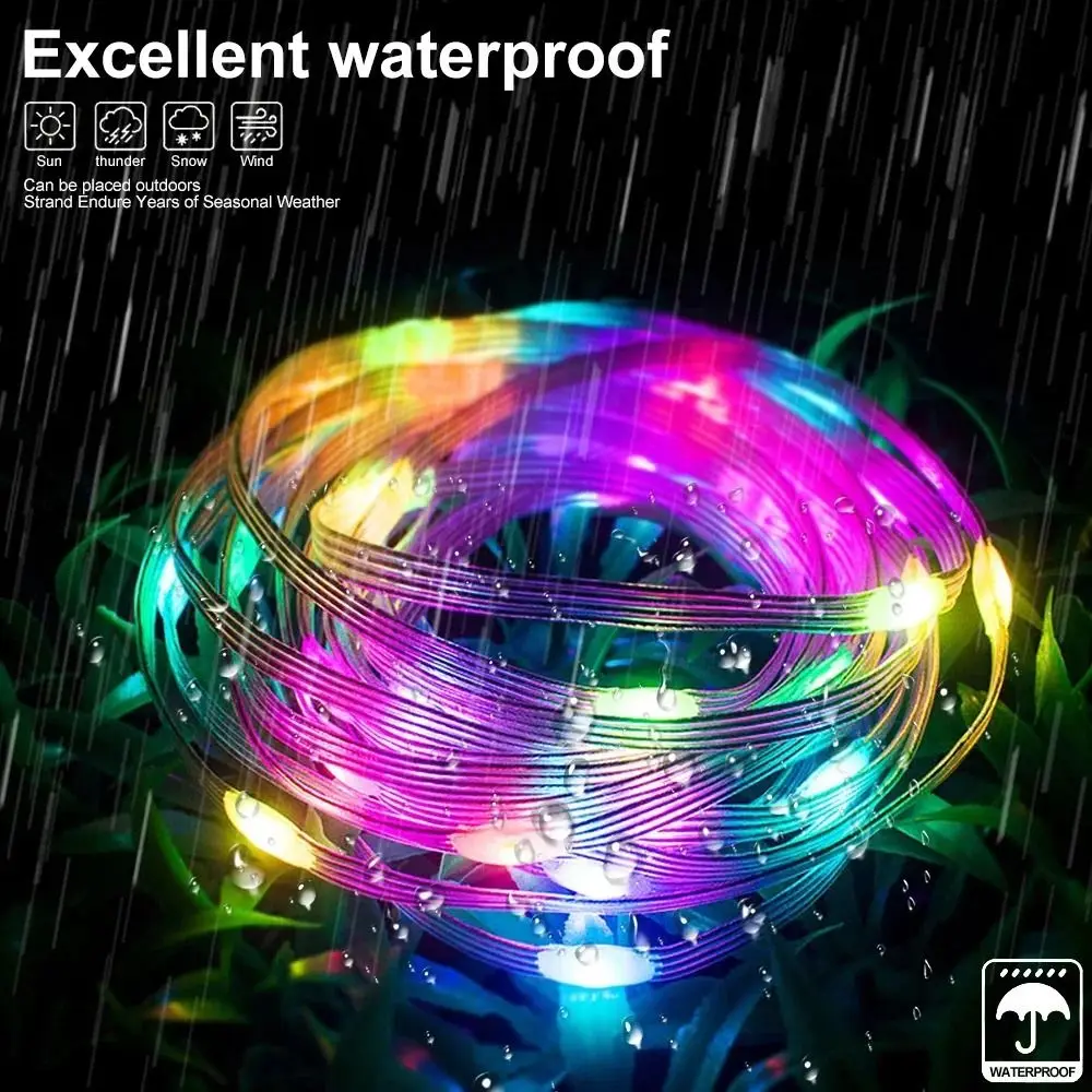

Dreamcolor Changing LED Bluetooth Fairy Lights Bluetooth Music Control 36v Smart RGBIC Lights Adjustable Timer-controlled