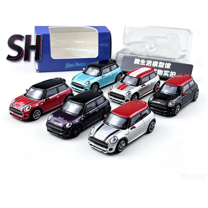 H 1:64 BMW Mini Cooper JCW F56 painted alloy casting car model, adult collectibles, static simulation ornaments, boys' toys.