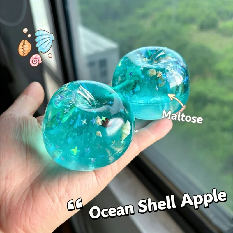 Sensory Stress Relief Balls Clear Ocean Shell Maltose Filled Slow Rising Squishy Squeeze Toy For Autism ADHD Anxiety Adult Relax