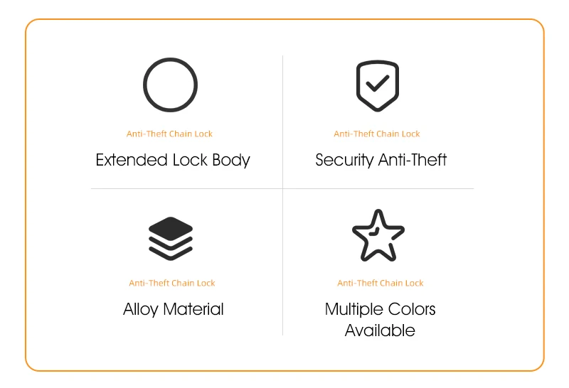 WEST BIKING Bicycle Lock MTB Road Bike Heavy Duty Safety Anti-Theft Chain Lock for Motorcycle Lengthen Thicken Chain Anti-Rust