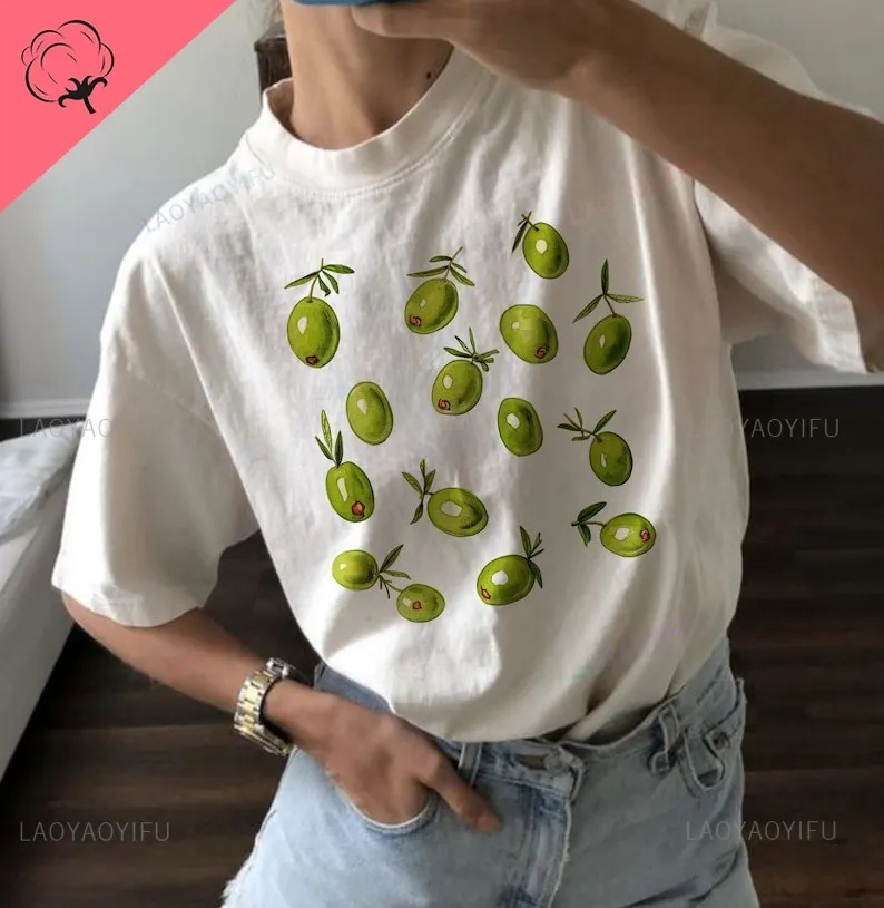 カプリ イタリア プリント Tシャツ オーバーサイズ レトロ 面白い レモン Tシャツ 半袖 クルーネック カジュアル トップ 夏用 レディース服