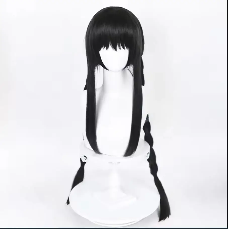 魔法少女まどか☆マギカ 暁美ほむら コスプレウィッグ アニメ ハロウィンコスチューム 女性用 ゲーム ロングブラック