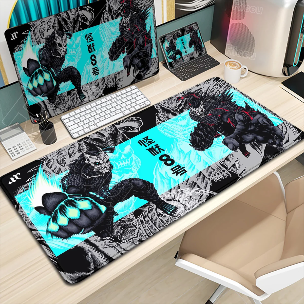 

Новые крутые обои аниме К-Кайдзю No. 8, большой игровой коврик для мыши, нескользящий резиновый коврик для компьютерной клавиатуры LockEdge, настольный коврик