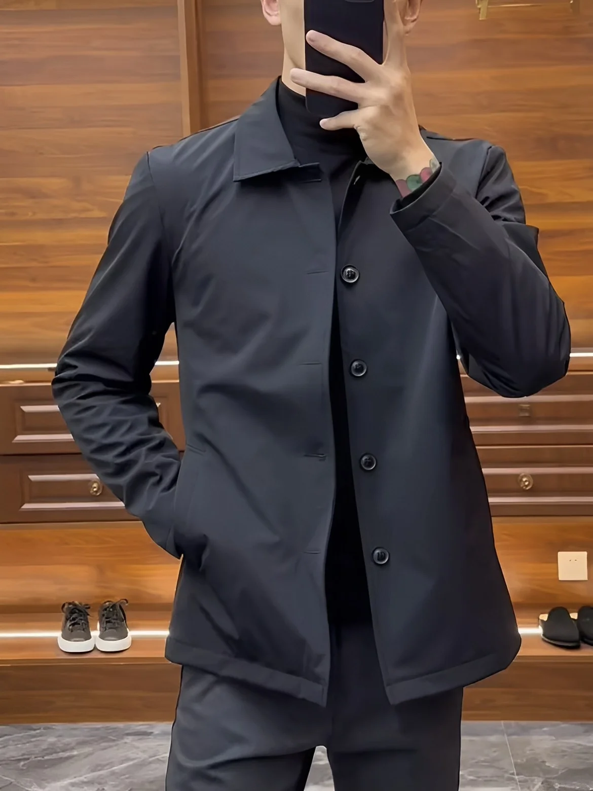 

Men's Pure Color Busin Casual Jaet 2025 Autumn New Sle Faion Simple Cotton Jaet Outerwear for Middle-Aged