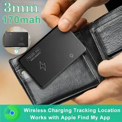 Wireless Charging Tracking Location Mini Wallet Tracker Card Waterproof GPS Locator Work with Apple Find My App BT Tracker