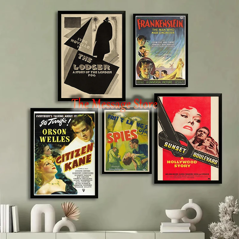 Vintage Movie Gallery Print Limelight Sunrise Sunset Boulevard Covers Film Fine Art Poster Canvas Painting Wall Pictures Decor