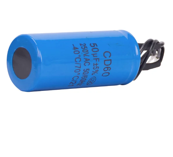 Imagem -03 - Starting Capacitor para Heavy Duty Motor Elétrico Compressor de ar Vermelho Amarelo Fios Cd60 50uf 250v ac