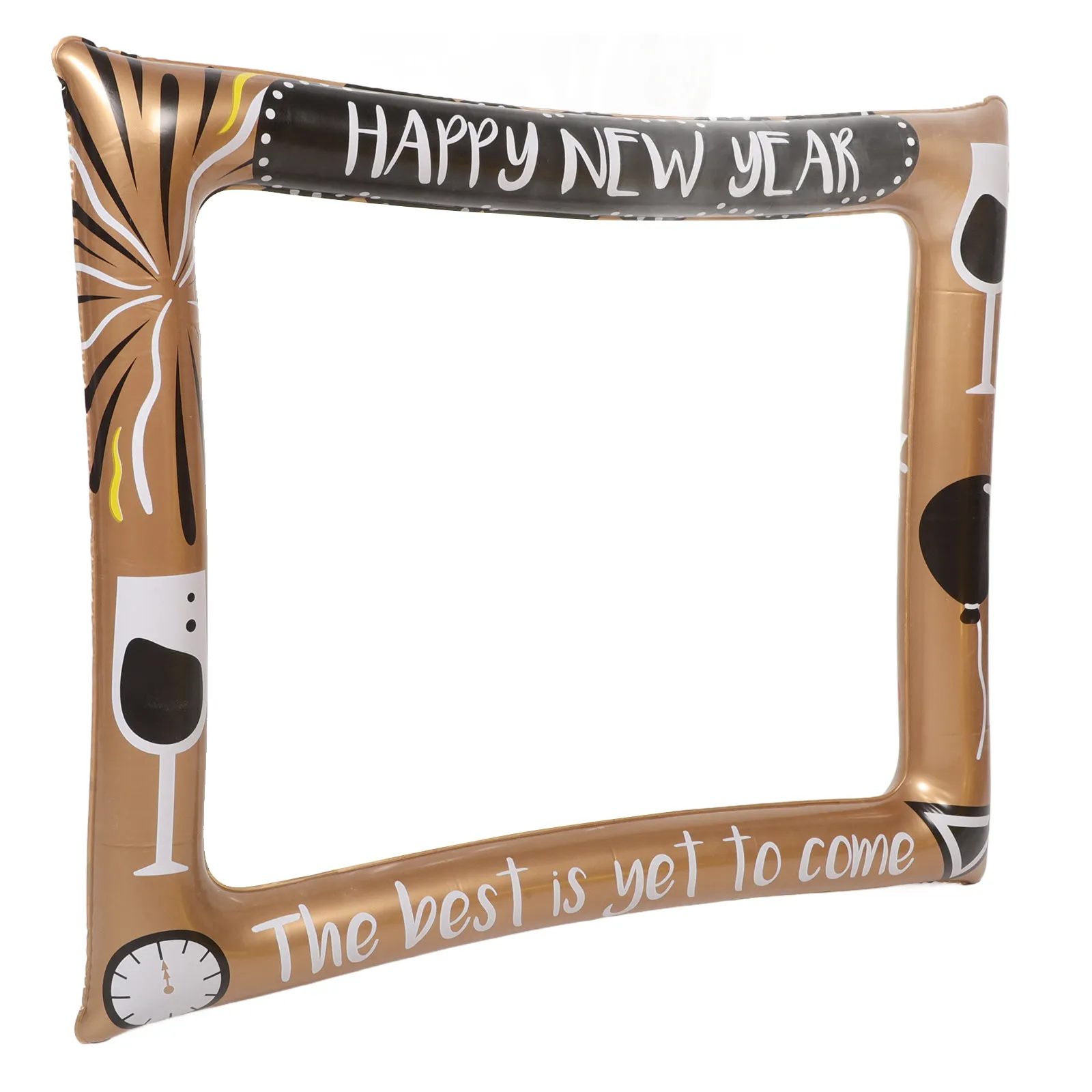 Happy New Year Inflatable Photo Frame Festive Party Prop for Holiday Event Decoration Backdrop Accessory