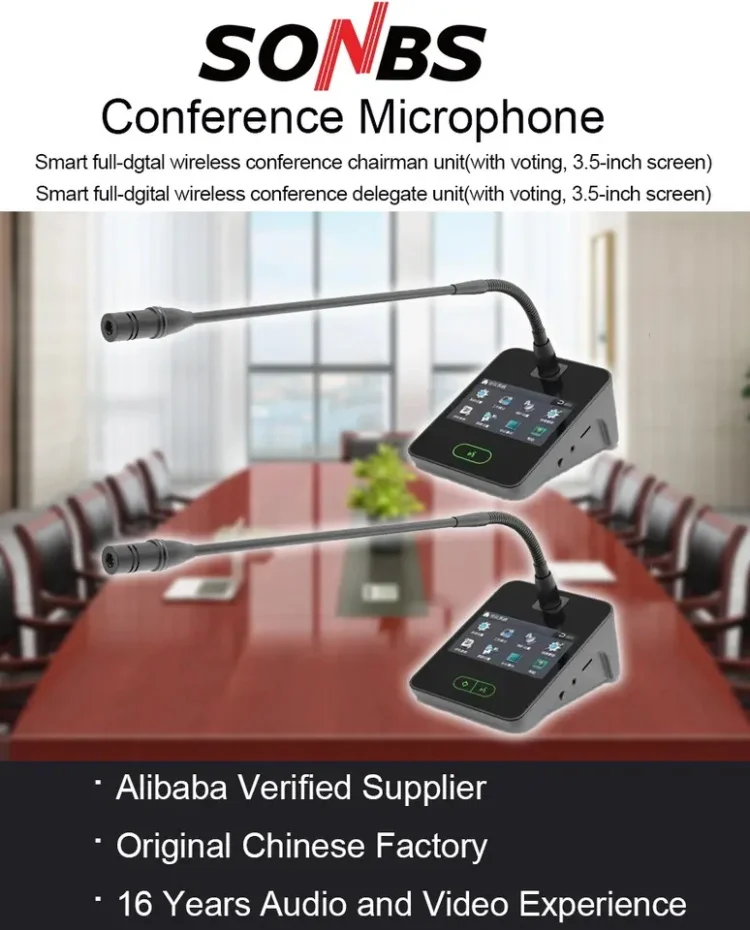 Supporto per microfono a collo d'oca per conferenze con microfono wireless delegato per podio
