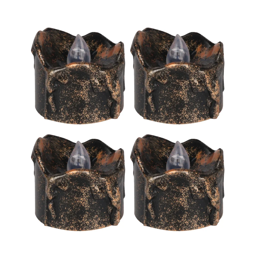 4 Pcs Lâmpada Velas Pretas Luz Elétrica LED Moda Casa Halloween