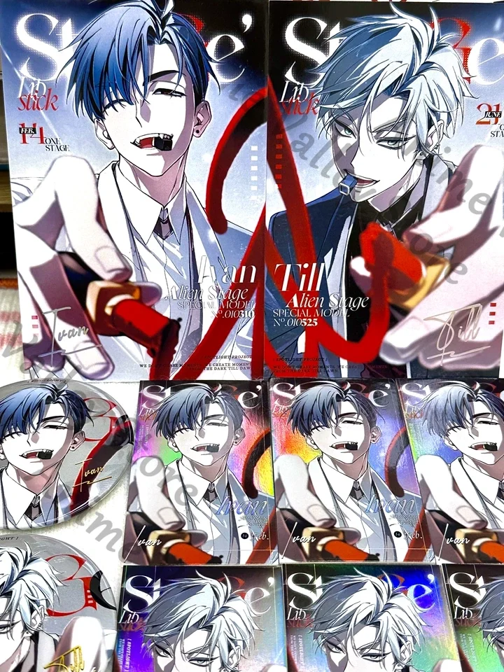 

Anime Alien Stage Till Ivan Cosplay Flash Badge Emblem Cartoon Laser ‌color Cardstock Instant Imaging Card Reverse Cards Gift