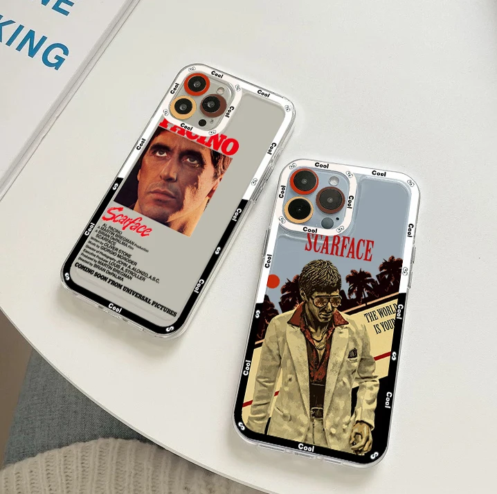 Scarface 1983 film Al Pacino movie Phone Case For iPhone 14 13 12 11 Pro Max Mini X Xs XR 6 7 8 Plus SE 2020 Transparent Case