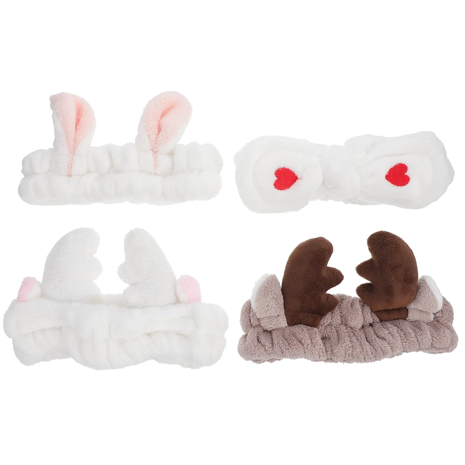 4Pcs Hair Band Washing Headband Makeup Elastic Hair Ties Spa Head Wraps Sweat Absorbent Comfortable Hairband for Face Wash Jog