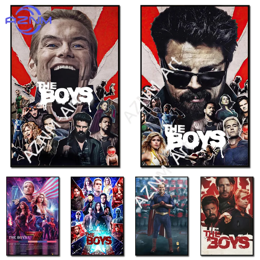 Populäre TV-Serie 'The Boys' Leinwandposter, Homelander Wanddekoration, Kunstdrucke, Dunkle Superhelden-Stoffbilder für Wohnzimmer