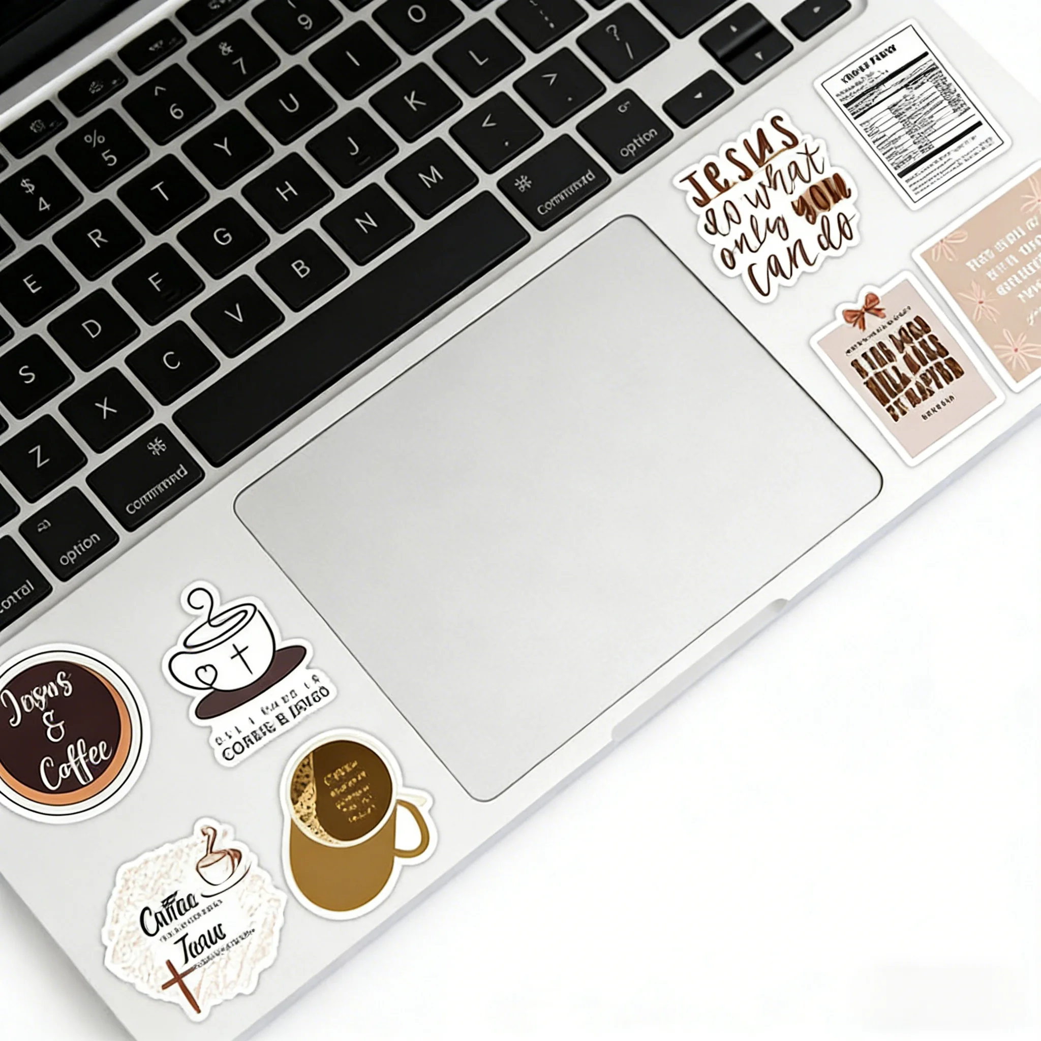 52pcs Jesus Coffee Stickers Pack | Christian Faith & Coffee Aesthetic Vinyl Decals for Laptops, Water Bottles & Notebooks