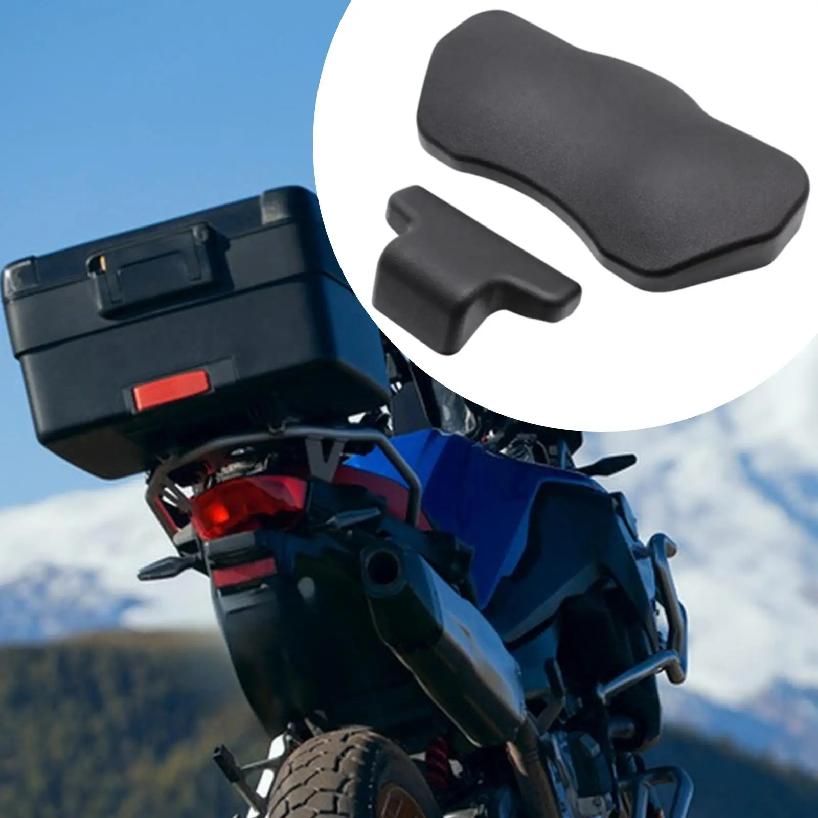 

Motorcycle Back Pad Rear Seat Pad Sturdy PU Black High Performance Tailbox