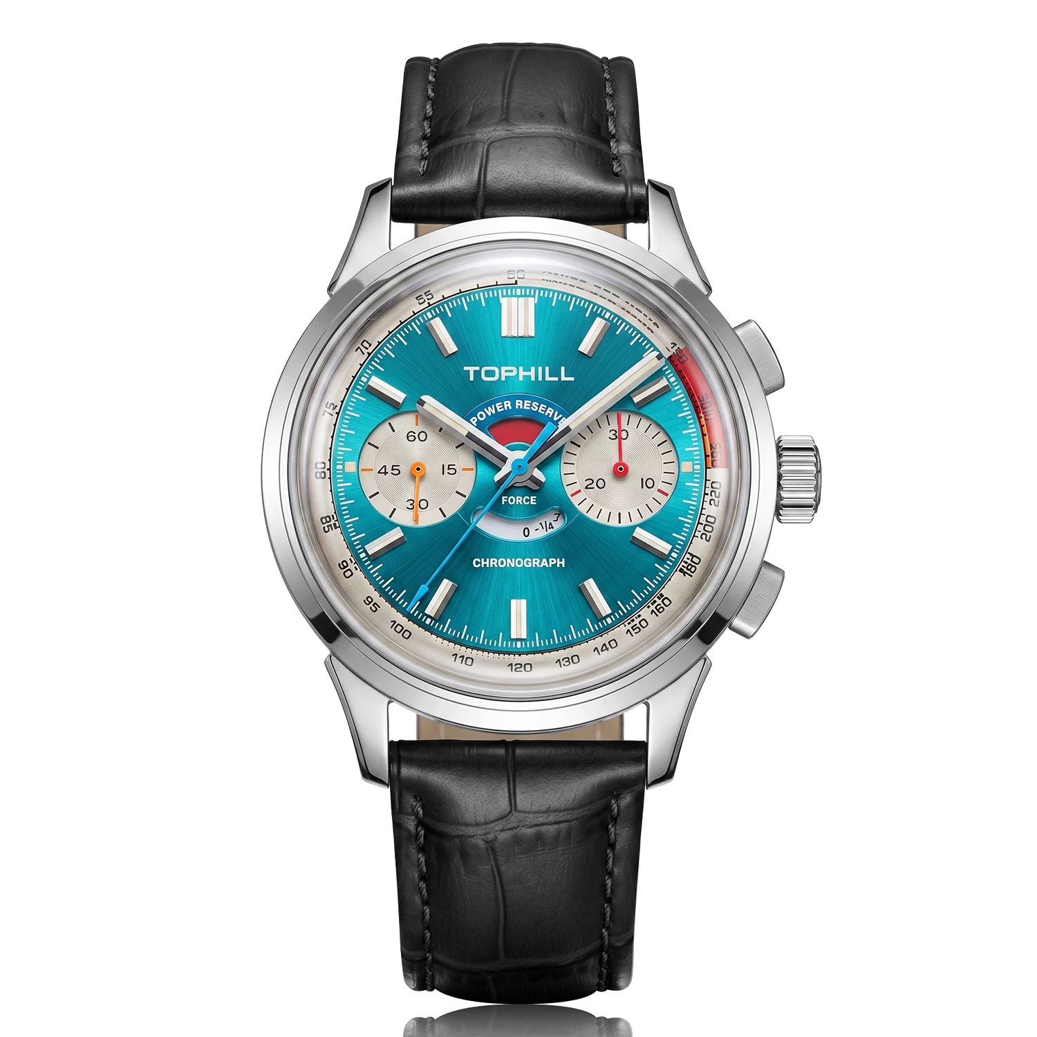 TOPHILL+ Watch For Men Seagull ST1905 Retro Hand-Wound Chronograph Reloj Domed Sapphire Crystal C3 Luminous 5Bar KIM003G image 3