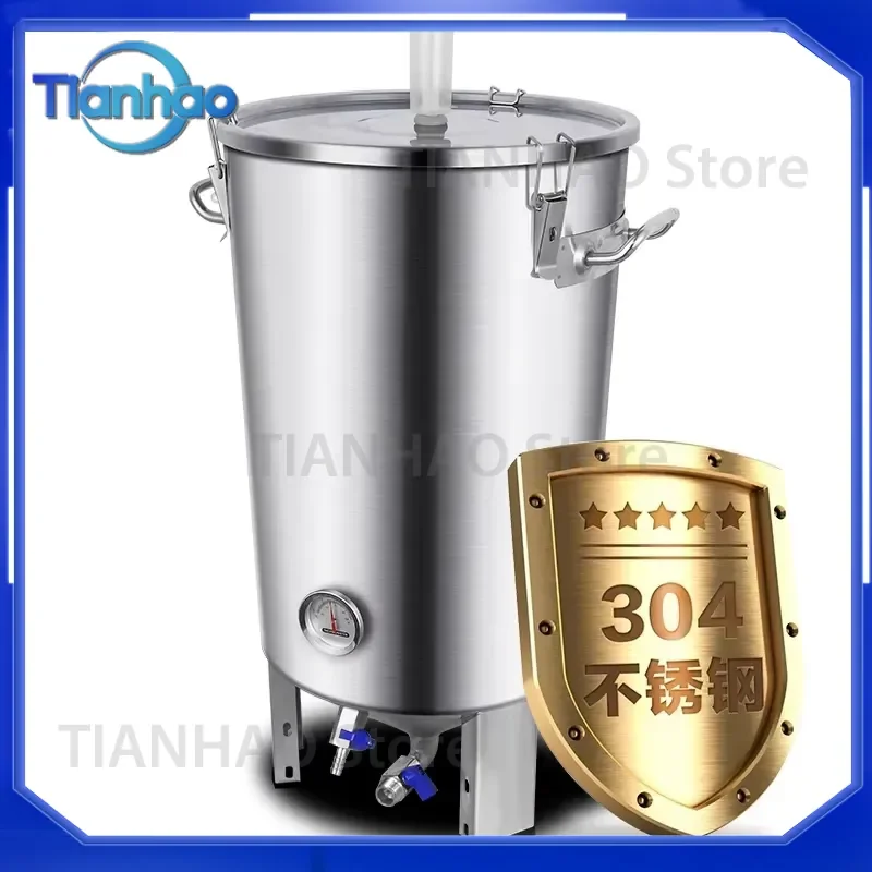 30L 60L Stainless Steel Beer Fermentation Barrel Home Brewed Sealed Storage Tank for Commercial and Household Use