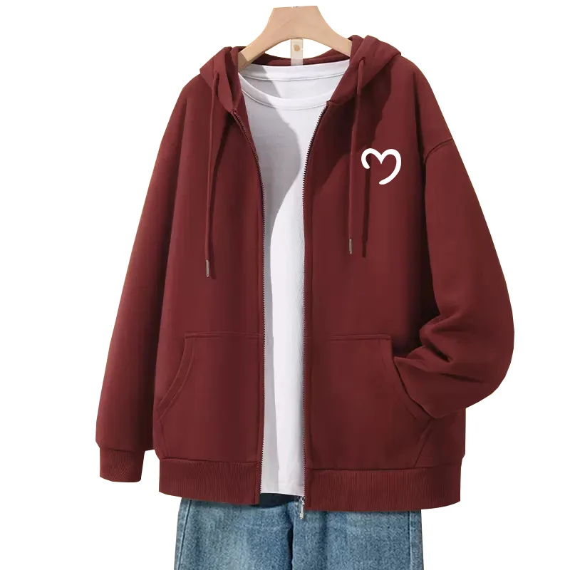 Damska bluza z kapturem na wiosnę i jesień, cienka, zapinana na zamek, w stylu amerykańskim retro, duży rozmiar, luźna, dla par, kardigan, długa, z bawełny i poliestru...
