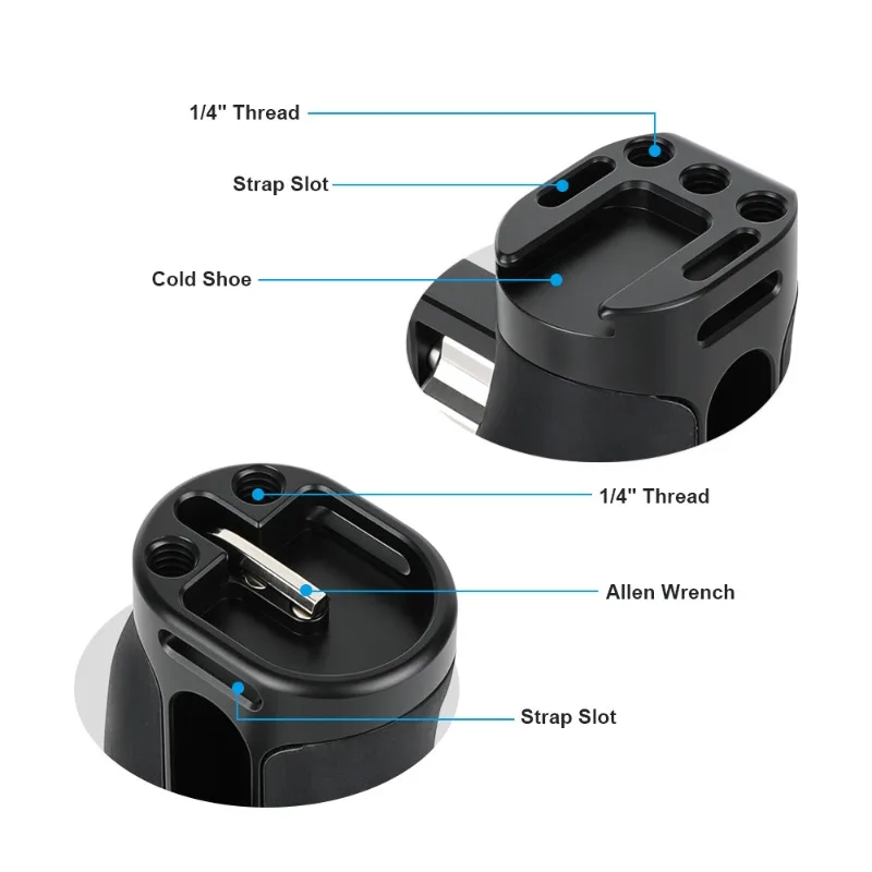 Suitable For Camera Cage Side Handle,Hand Grip With Dual 1/4