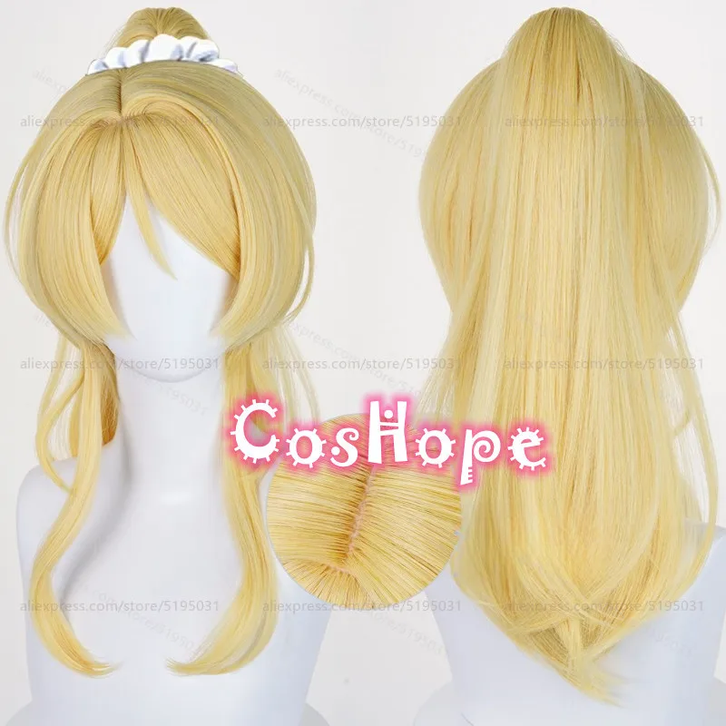 

EliAyase Cosplay Wig with Ponytail Ellie Yellow Wig Anime Cosplay Wig Heat Resistant Synthetic Wigs for Halloween Party Costume