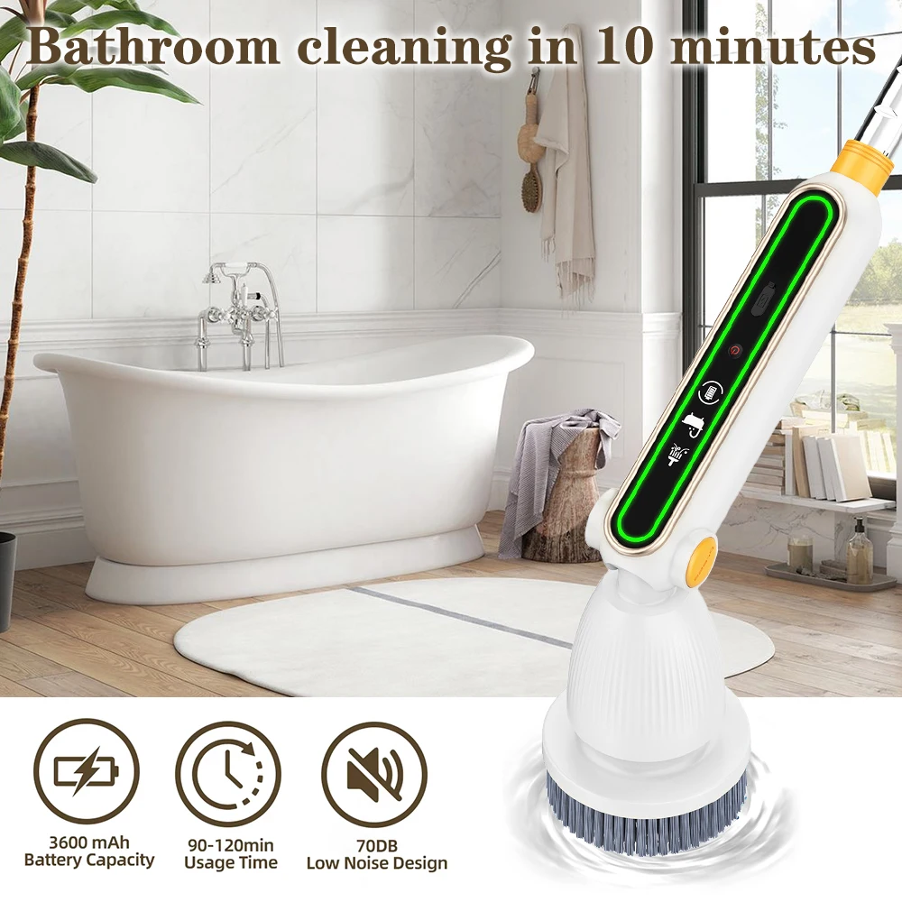 Cleaner Sink Kitchen Cleaning Tool 12-in-1 Handheld USB Type Bathtub Brush Bathroom Wash Brush Electric Cleaning Brush