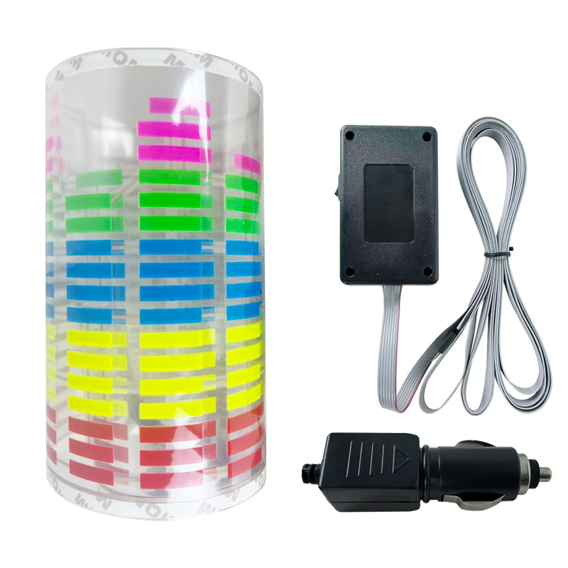 90X25 Car RGB LED Music Rhythm Light Sound Activated Sensor Equalizer Rear Windshield Sticker Styling Neon Lamp Kit Car Gadgets