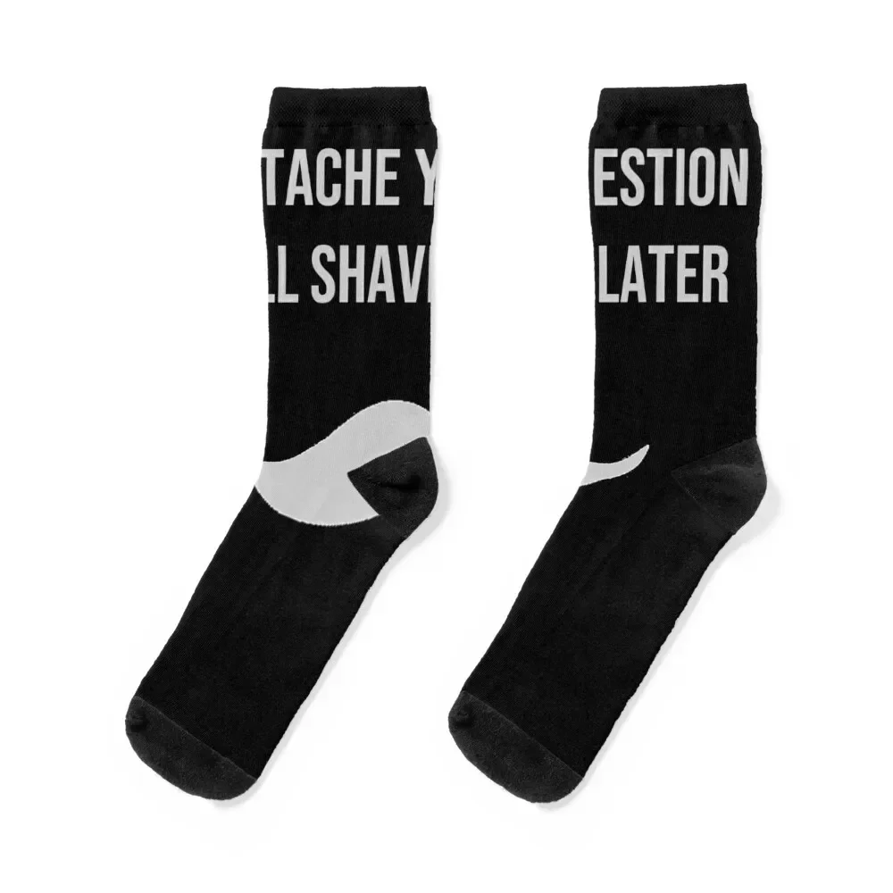 

I moustache you a question, but I'll shave it for later Socks gifts Sports snow Socks For Women Men's