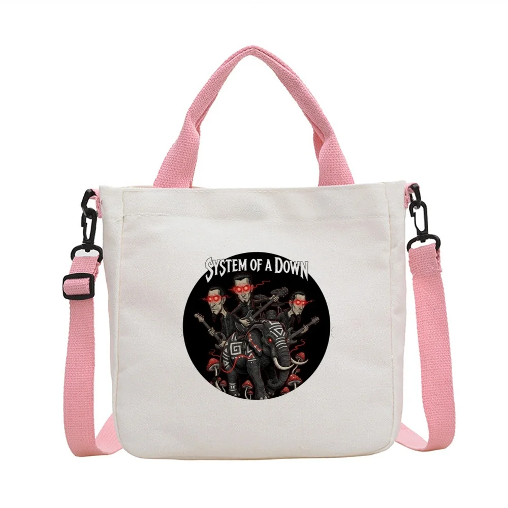 System of a Down tote bag bolsas de tela foldable grocery canvas  shoulder  femme