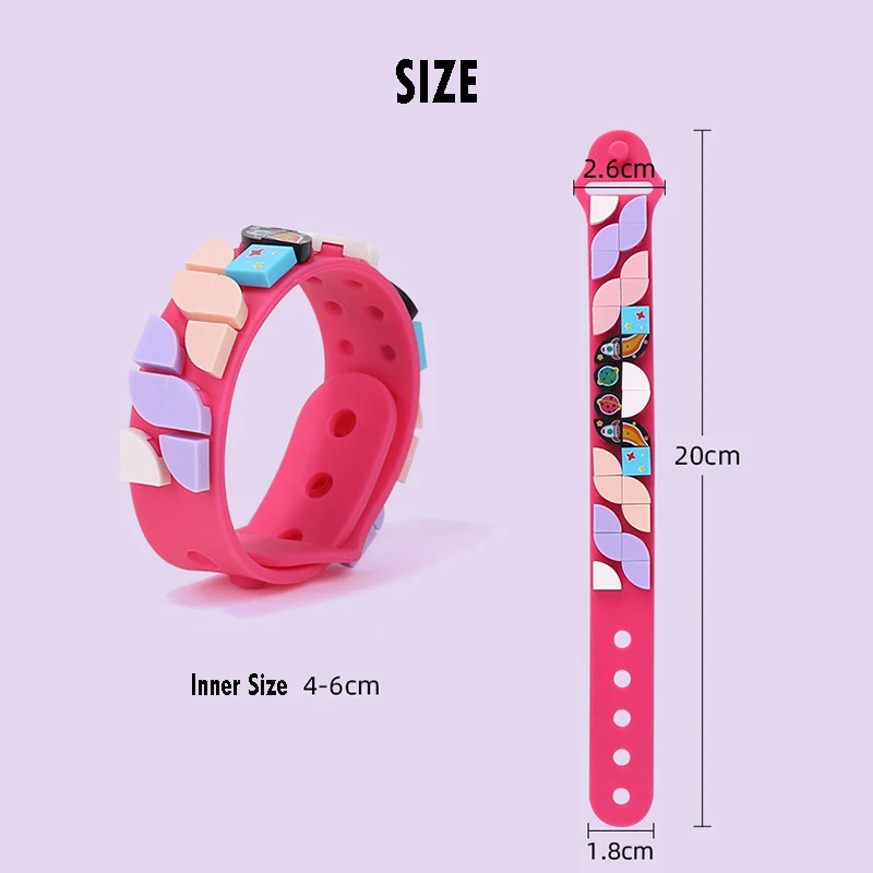 Legodotss-pulsera de silicona para niños, juguete de bloques de construcción DIY, Compatible con Legodotss, regalo del Día de los niños, 41900