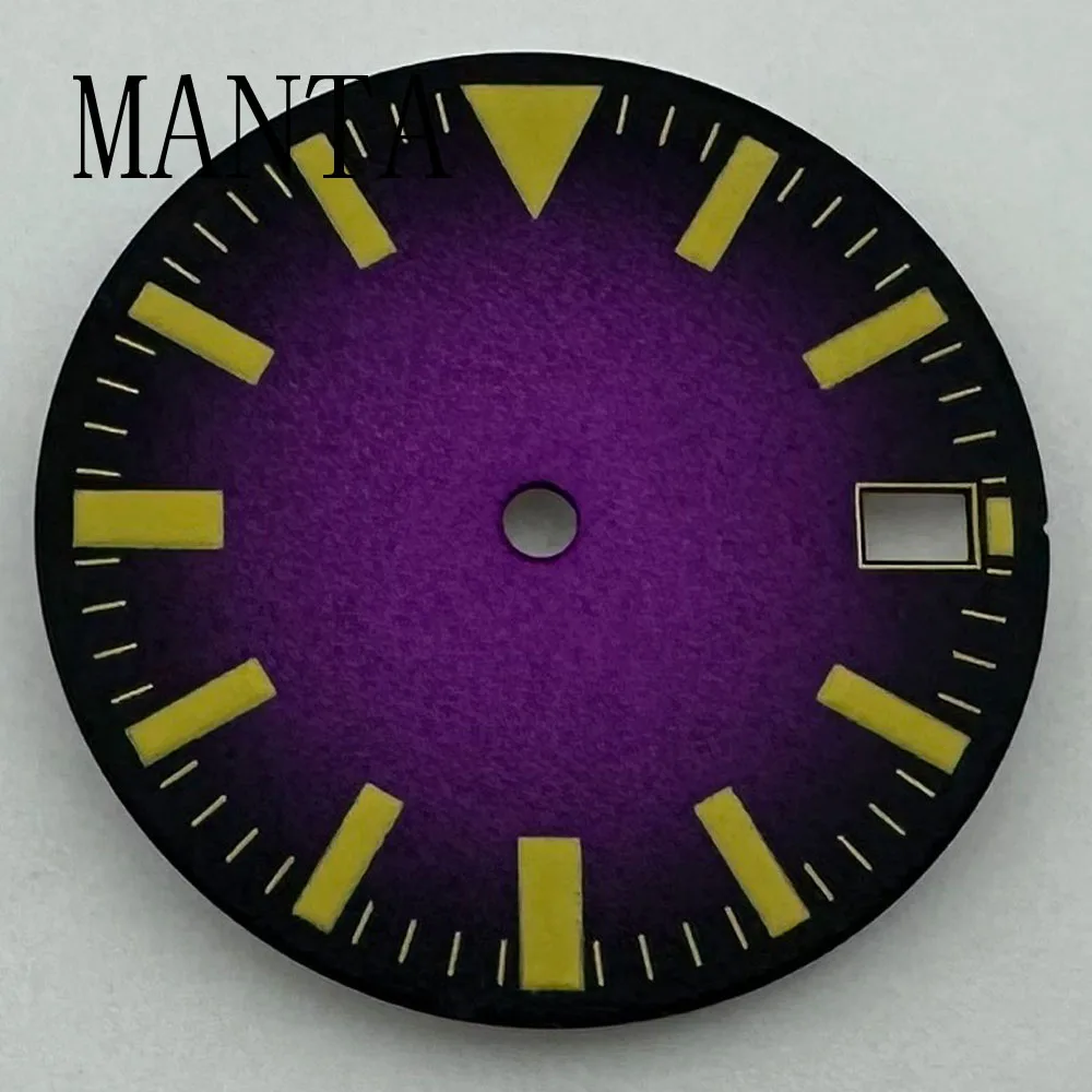 MANTA 28,5 mm steriele wijzerplaat lichtgevende pasvorm NH35 beweging 3 uur kroon 3,8 0 uur kroon horlogeonderdelen