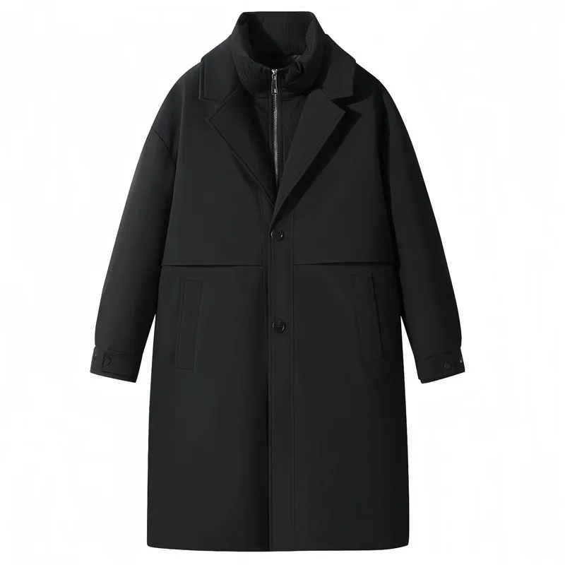 Winter New Fashion Men's Solid Color Casual Business Trendy Loose Simple Basic Down Coats Male American European Clothes Tops