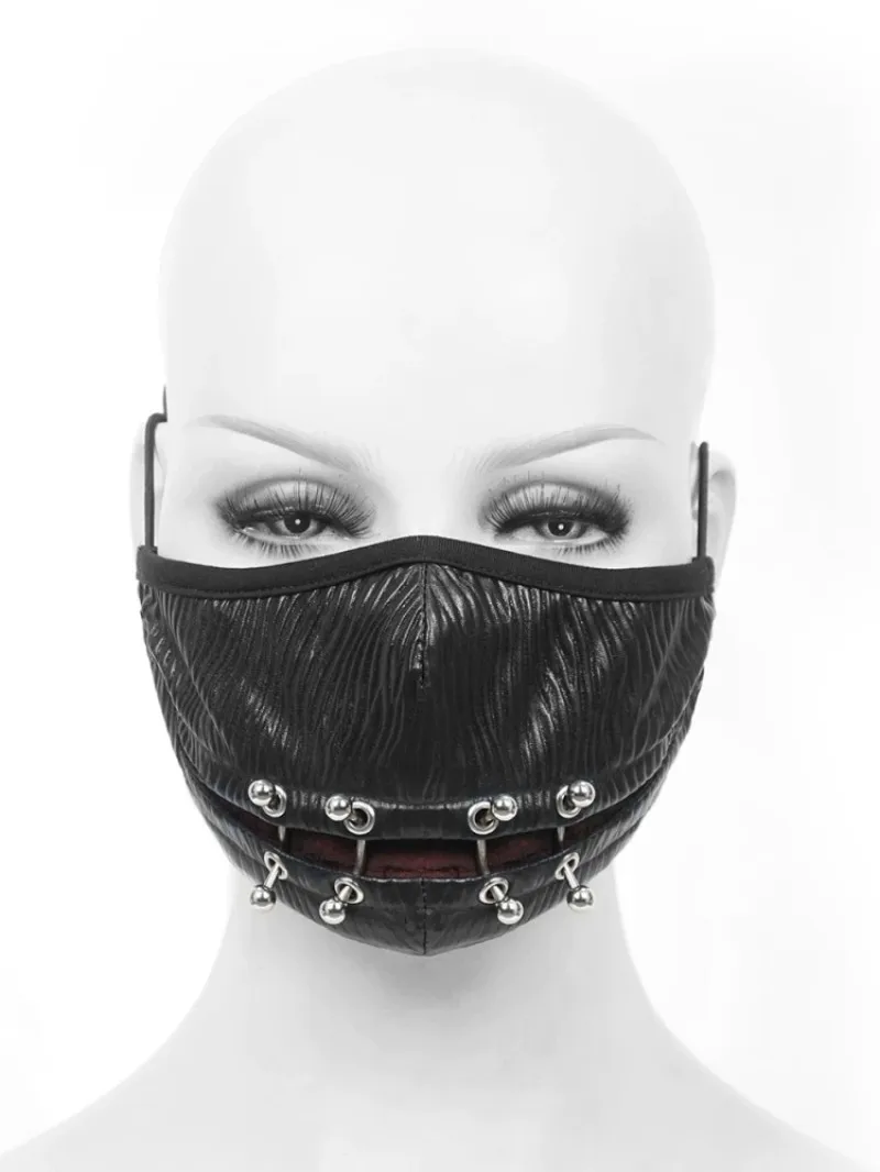 Devil Fashion Punk Metal Mask Gothic Hollow Face Mask Unisex Cosplay Costume Accessory for Halloween Masquerade Party Stage Perf