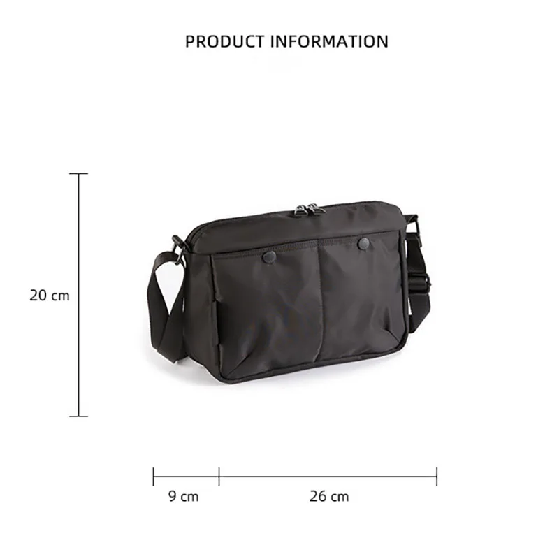 Fashion Japanese Style Classic Men Crossbody Bag Oversized Fanny Pack Waterproof Nylon Cloth Men Single Shoulder Bag Sling Bags