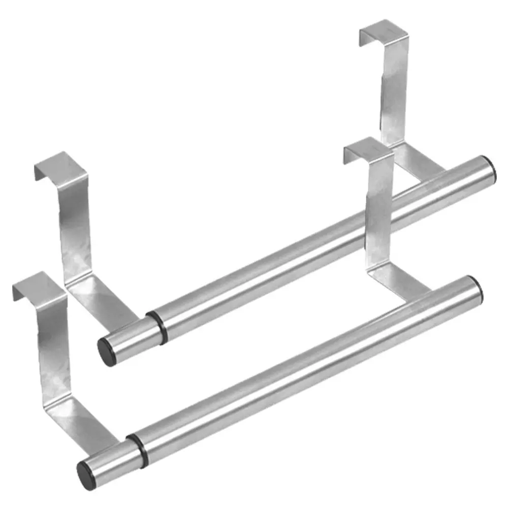 

2Pcs Stainless Steel Expandable Towel Bar No Drill Adjustable Hanging Rack for Kitchen Bathroom Wardrobe Towel Holder Rust