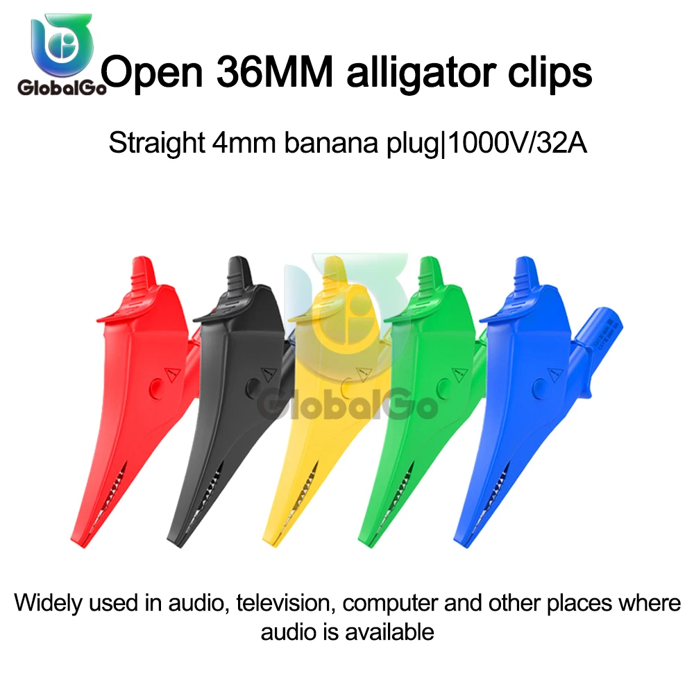 Insulated Battery Test Clip 36mm HV Alligator Clip For Banana Plug 4mm Multimeter Pen Cable Probes Crocodile Clip