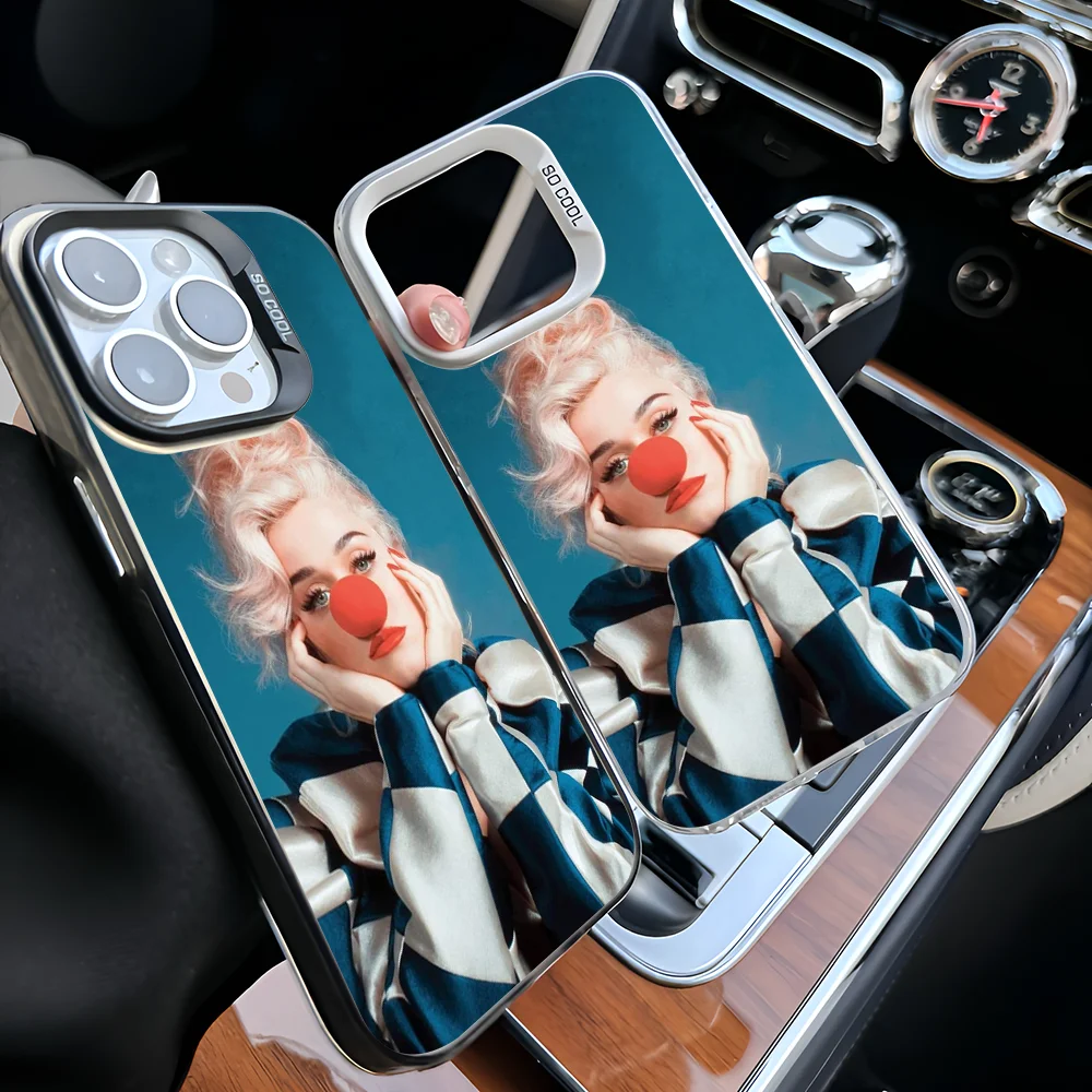 Epc Singer K-Katy Perry Phone Case IMD Phone Case For iPhone 16 15 14 13 12 11 Pro Max Plus Color Silver Cover