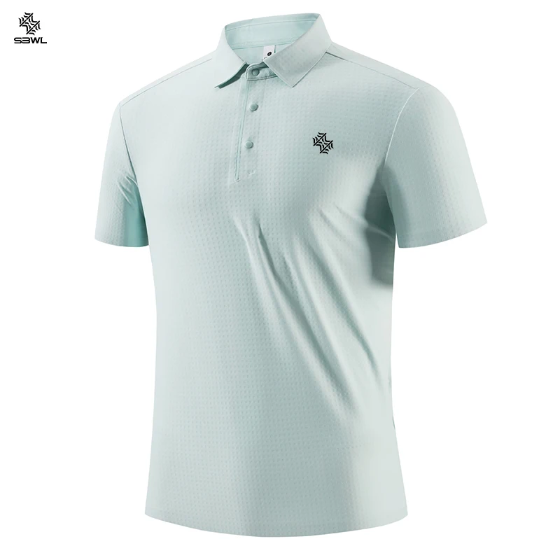 SBWL 2025 summer new light fast dry elastic high quality outdoor sports golf running sports POLO shirt fashion casual T-shirt