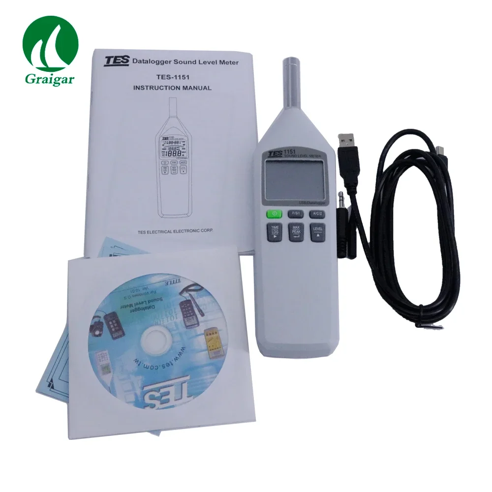

2026 TES-1151 Micro-USB Sound Level Meter 30 to 130 DB DC/AC Noise Level Tester